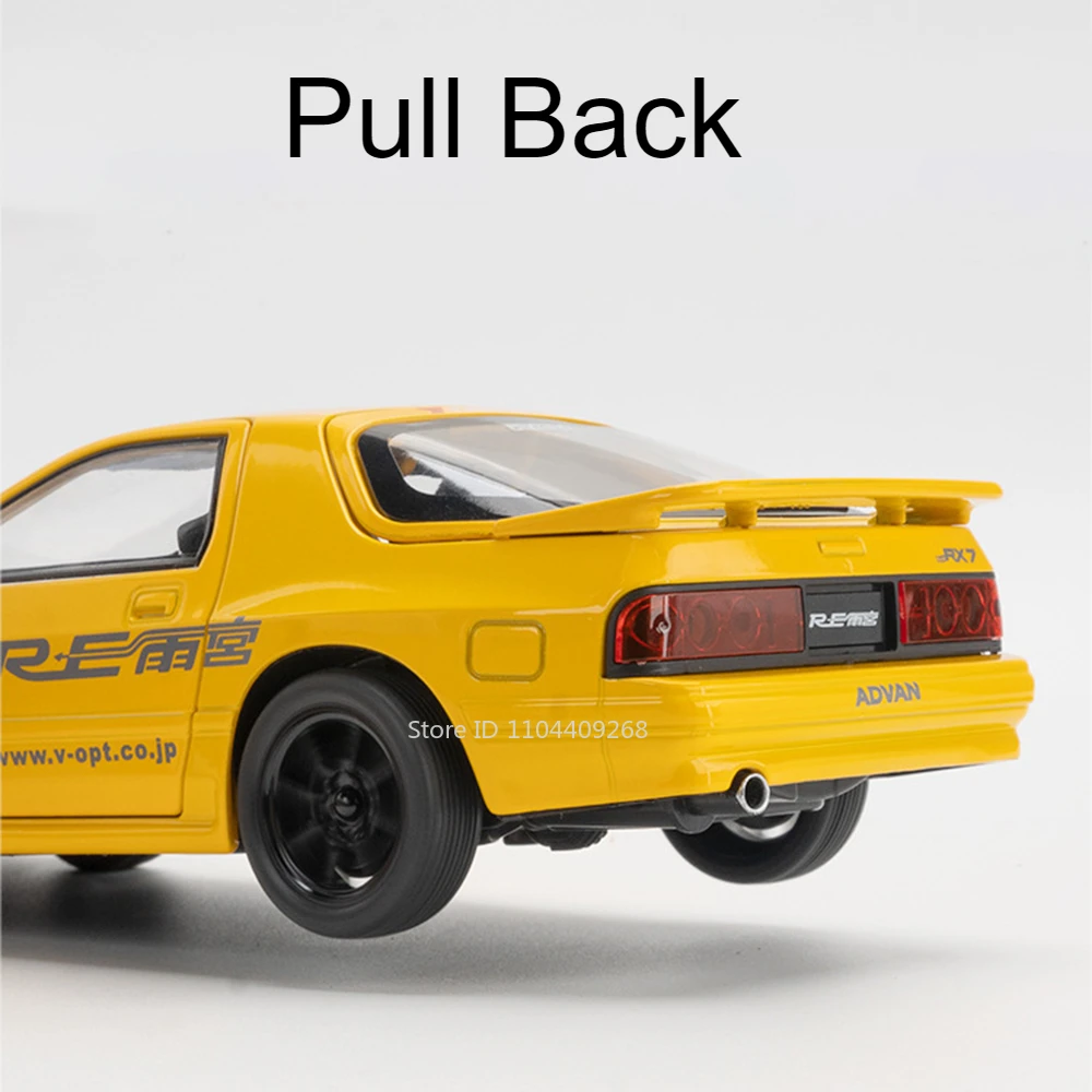 1:24スケール RX7-FC MX-5 カーモデル おもちゃ 音楽 ライト プルバック 車両 メタルダイキャスト スーパーカーモデル 子供 男の子 ホリデーギフト