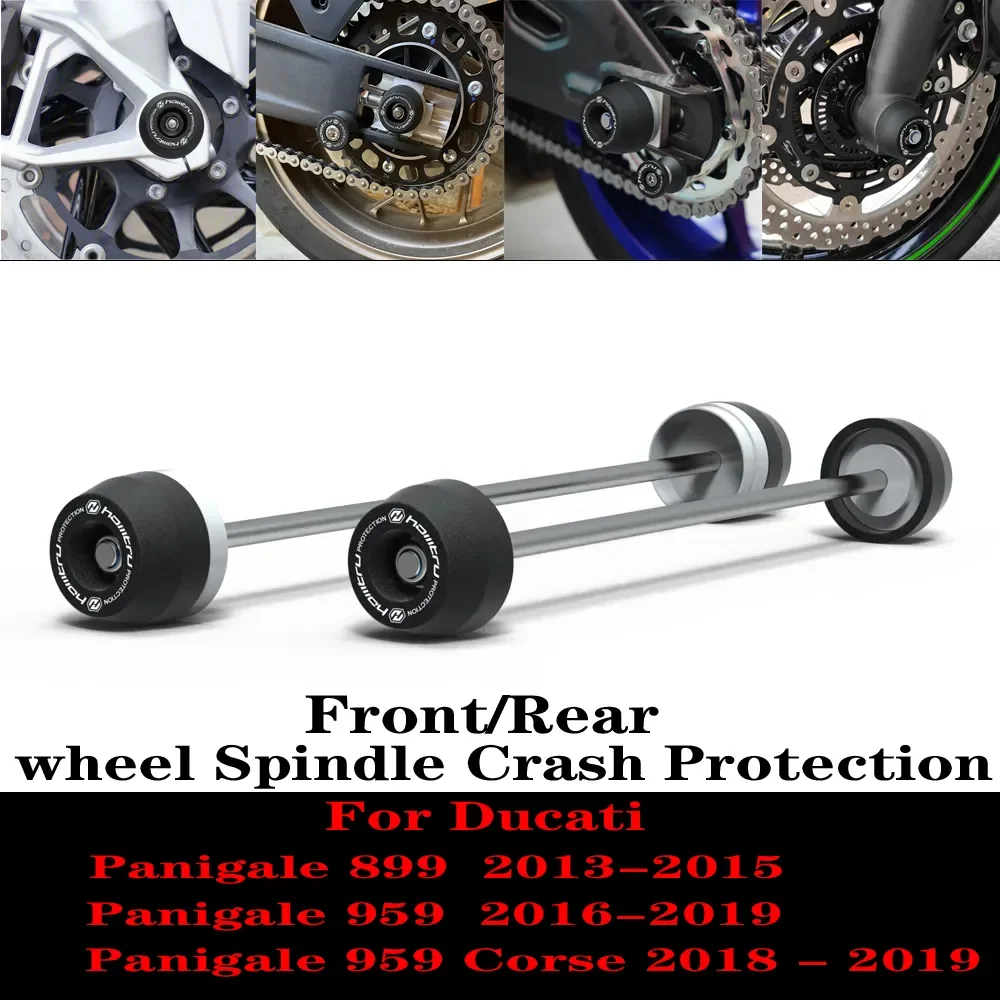 

For Ducati Panigale 899 /Panigale 959 / Panigale 959 Corse / 2013-2019 Front Rear wheel Spindle Crash Protection