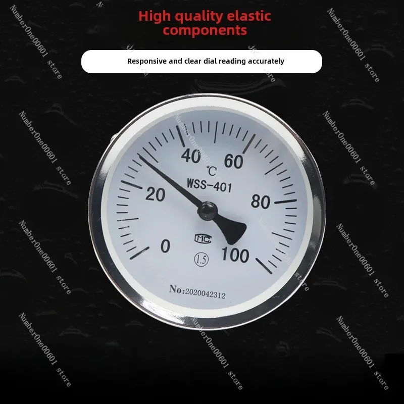 Radial Type Bimetal Thermometer Industrial Wss311/411/511 Thermometer Temperature Measurement Boiler Pipe Stainless Steel