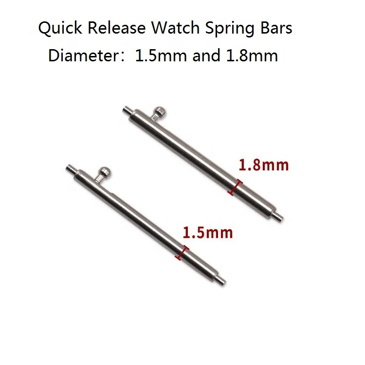 Smart Watch Band Strap Accessories 1.5mm 1.8mm Stainless Steel Quick Release Watch Spring Bars