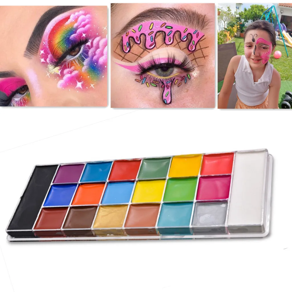 20 Colors make up Face Body Painting Party Makeup Fancy Dress Beauty Palette festival eye face make up with brush pen set
