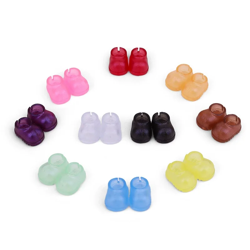 Pour Mini chaussures de poupée Labubu 4.0 The Monsters Pin For Love Series, vêtements de poupée de 10cm, accessoire de botte de pluie transparent sur pied