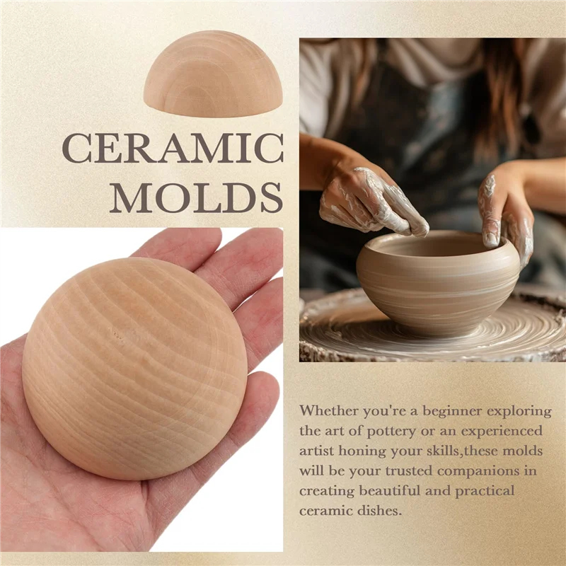 

CKFAM-Pottery Tools Полусферическая/полукруглая форма для моделирования DIY Круглая чаша/корзина Учебные инструменты Диаметр 7 см