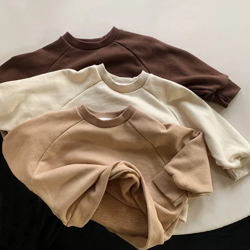 2024 New Autumn Baby Girls Boys Cotton Long Sleeve T-shirt Sports Casual Top Korean Style 1-6Yrs Kids T-shirt Baby Pullover Tops