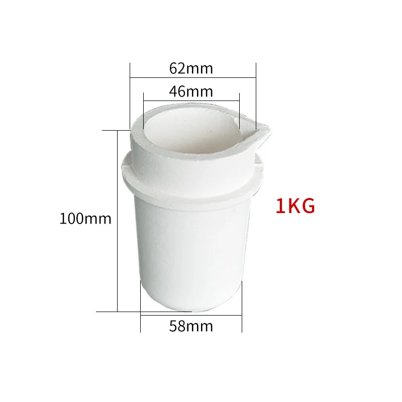 1-4KG High Purity Ceramic Melting Crucible Cup for Gold Silver Brass Platinum Smelting Refining Tool