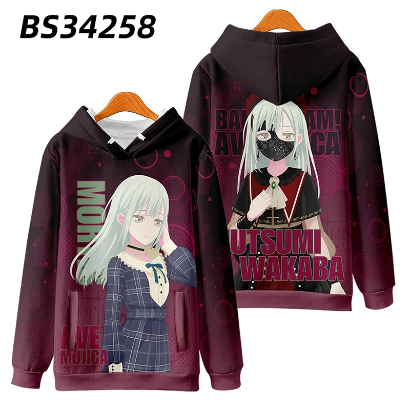 New Anime BanG Dream! Ave Mujica Hoodies Sweatshirts 3D Print Men Women Harajuku Tracksuit Pullover Casual Unisex Cosplay Hoodie