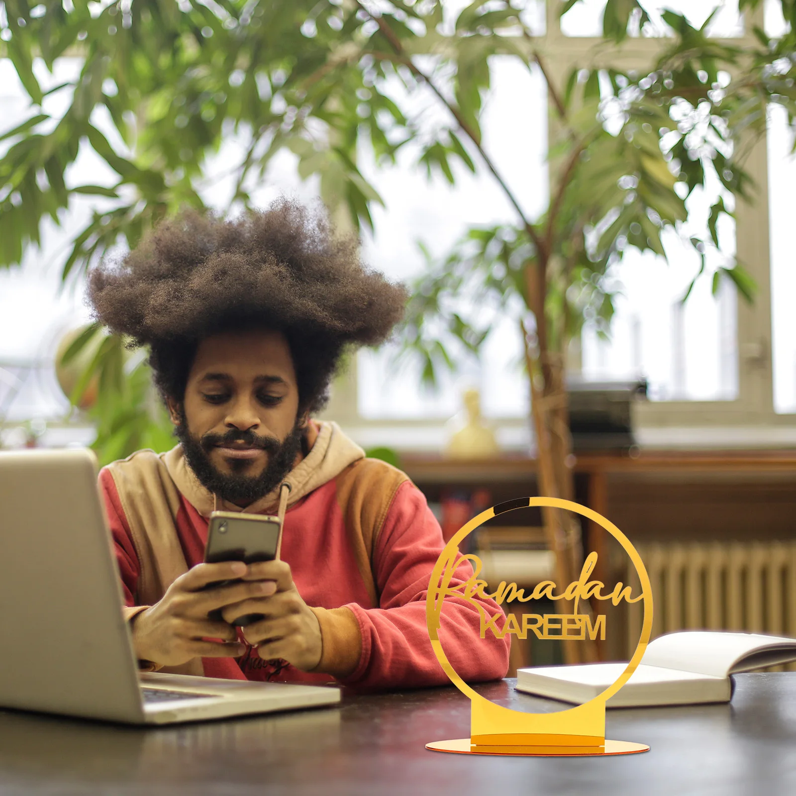 عيد مبارك القمر زخرفة الاكريليك رمضان منضدية الديكور عيد المنزل حزب ديكور إسلامي مهرجان مبارك زينة رمضان