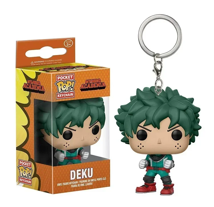 FUNKO POP Anime My Hero Academia Character Deku Cute Vinyl Keychain Figure Collection Model Toys for Children Key Chain Gifts