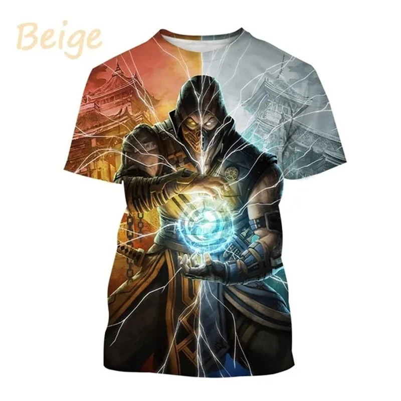 Summer Hot Selling Mortal Kombat Game 3D Print T Shirt Short Sleeve Street Style Cool Men\'s Casual T-Shirt Tees Male Streetwear