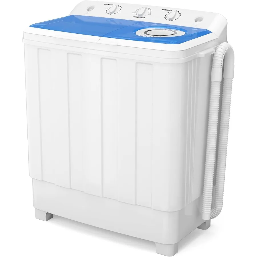 Lavadora portátil de 28 libras para apartamento, RV, dormitorio, lavadora compacta de carga superior con capacidad de lavado de 18 libras y ciclo de giro de 10 libras I