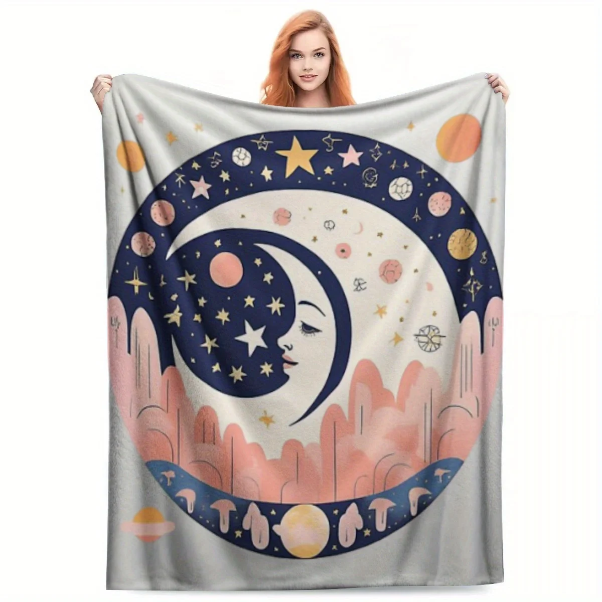 Extra Large Soft Flannel Throw Blanket - Navy Blue, Golden, Pink, Gray, Black, White, Beige - Plush Texture for Bed, Couch, Camp