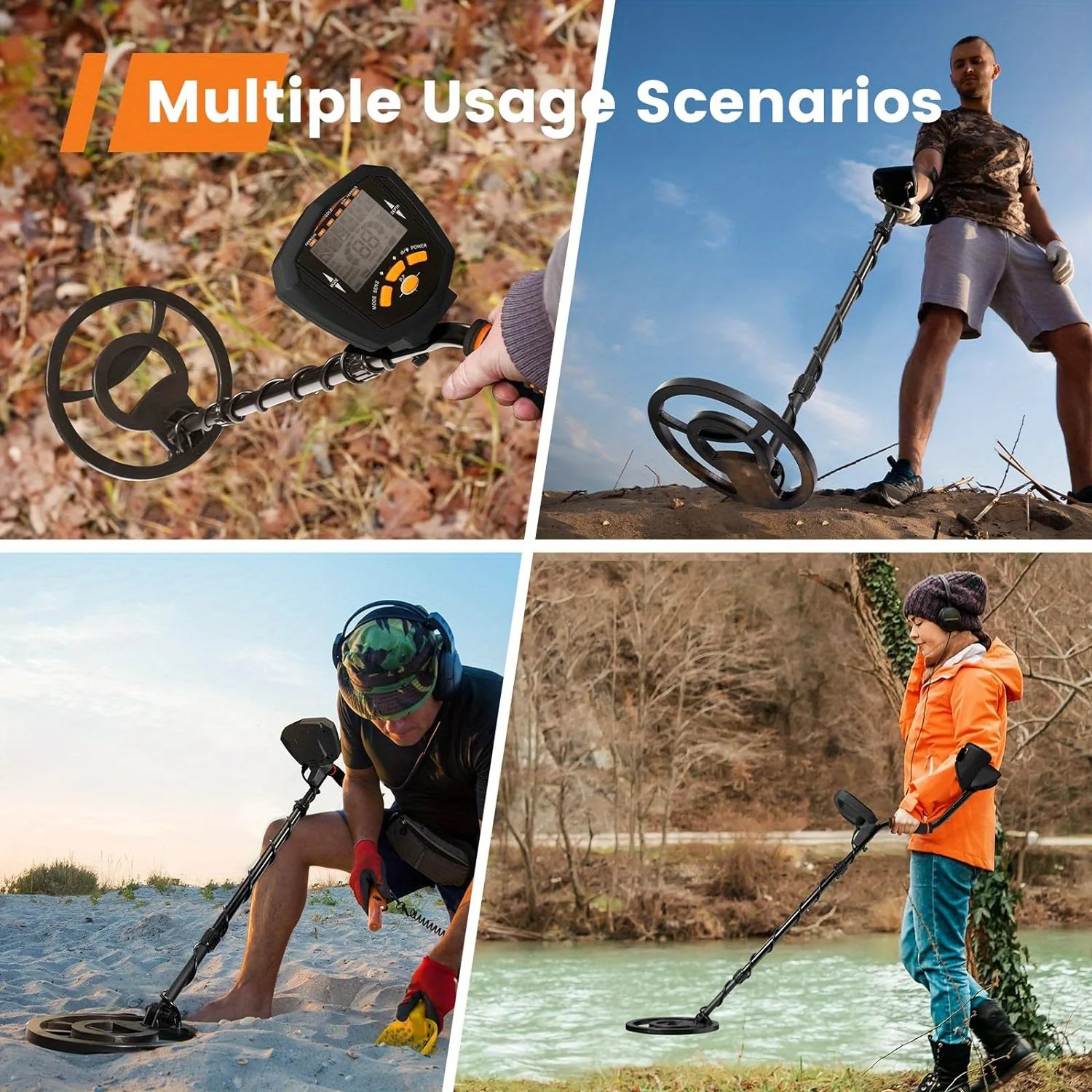 X22 Waterproof Search Coil Metal Detector High Sensitive Backup Light For Underground Gold Silver Coins Digging Treasure