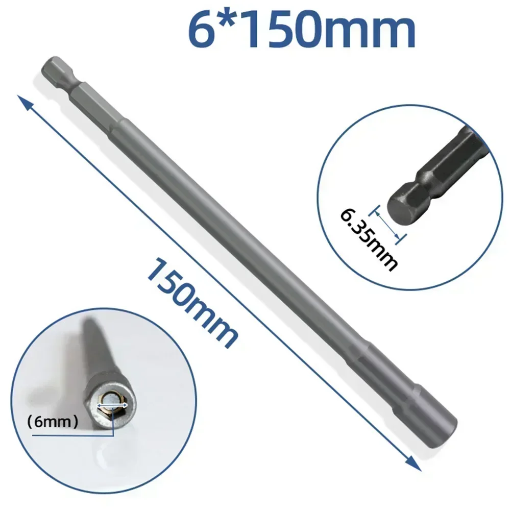 Socket Wrench 150mm Length Hexagon Nut Driver Drill Bit Socket Extension Sleeve For Power Drills Drivers Socket Kit 6mm-19mm