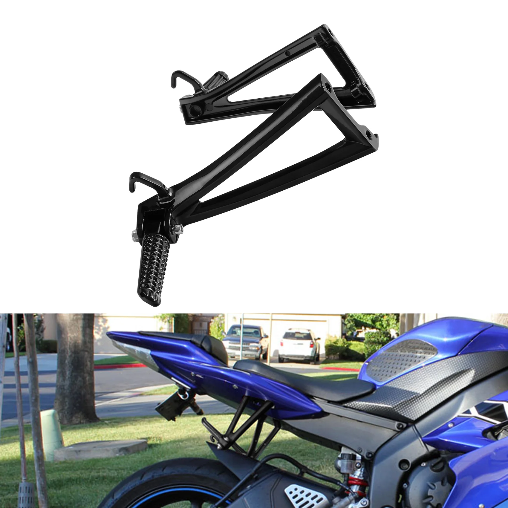 Rear Passenger Foot Pegs Footrests Bracket For Yamaha YZF R6 2006 2007 2008 2009 2010 2011 2012 2013 2014 2015 2016 Motorcycle