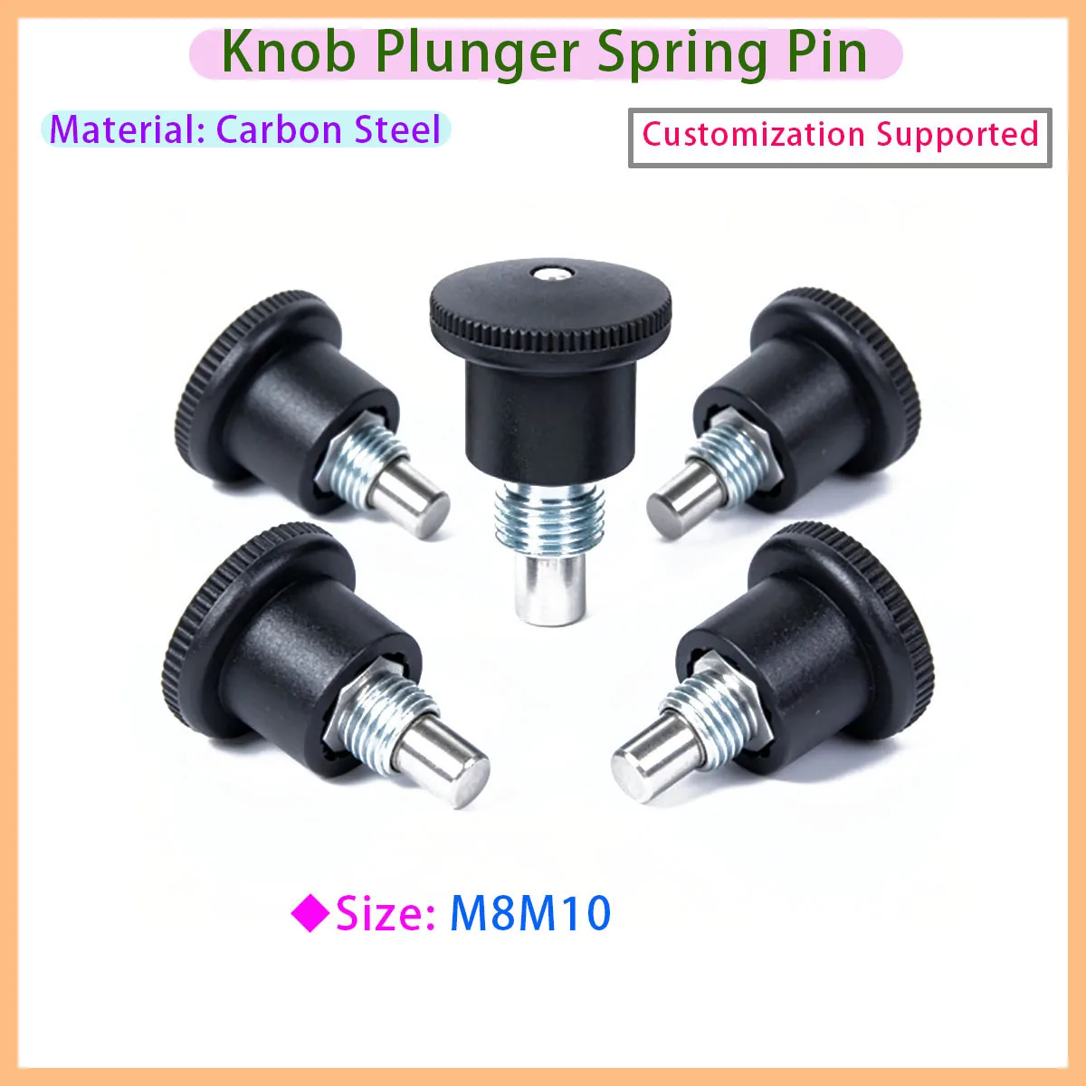 Ganter Standard Knob Spring Locating Pin, Mini Index Plunger GN822.6,M8 M10