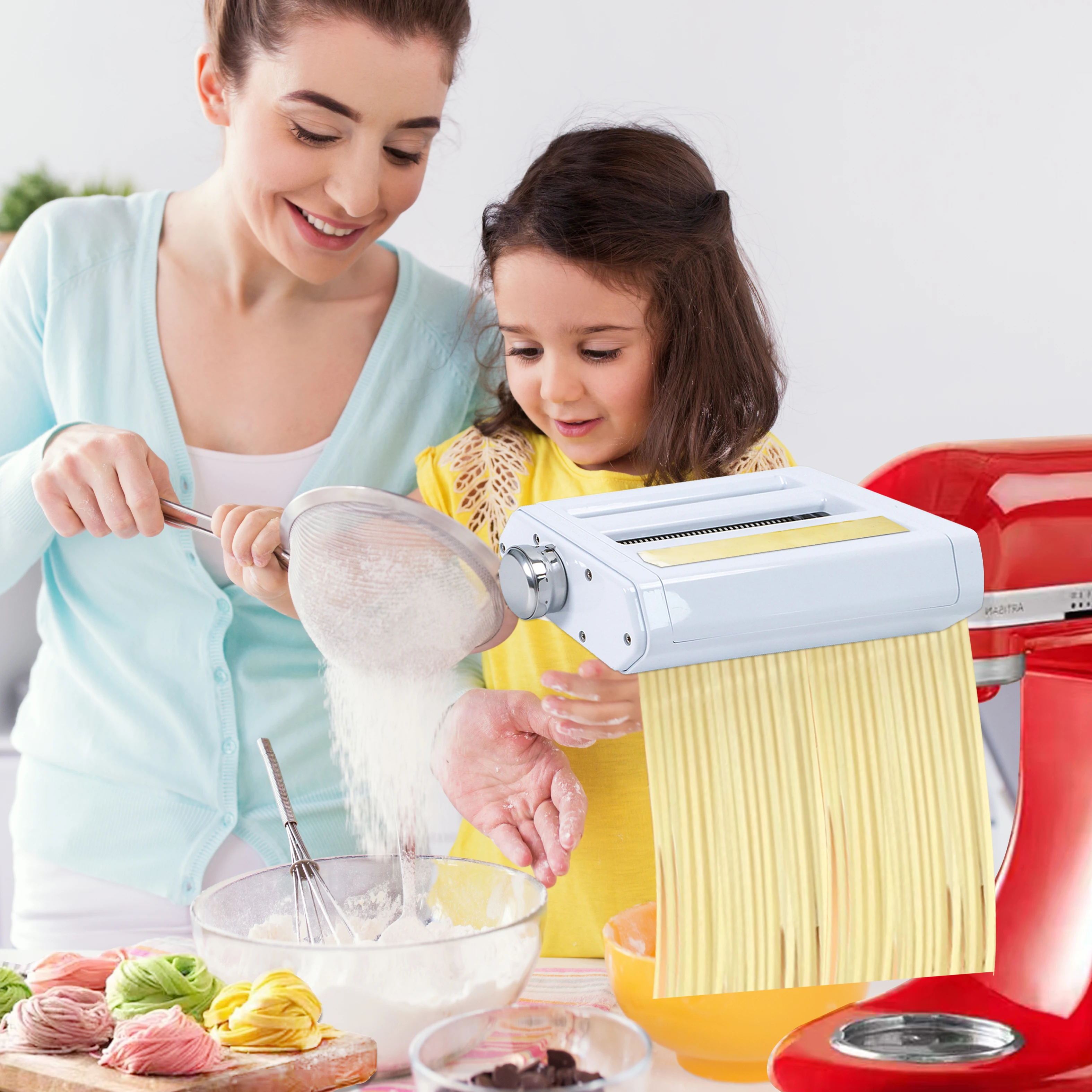 

Food Grade Stainless Steel 3 in 1 Pasta Maker Attachment Stand Mixer Attachment