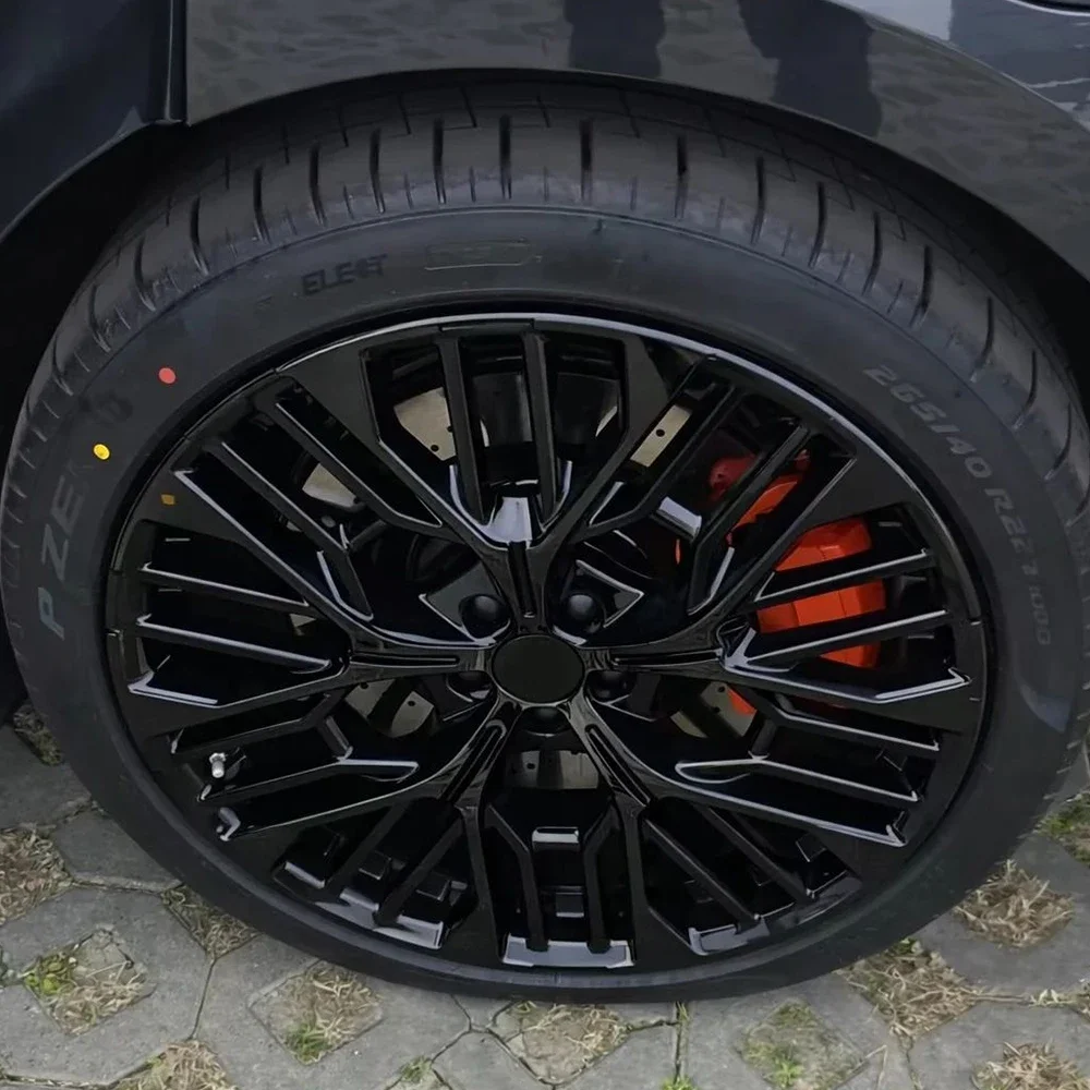 PET Kristall Schwarze Auto-Felgenfolie Auto-Radnaben-Vinyl-Dekorfolie Glänzende PVC-Farbwechsel-Dekorationsfolie Luftblasenfrei – Detail 9