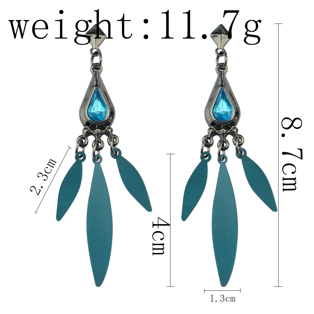 1 Pair Game Honkai Star Rail Aventurine Cosplay Earrings Peafowl Ear Pendant Ear Studs Eardrops Cosplay Accessory Props Gifts