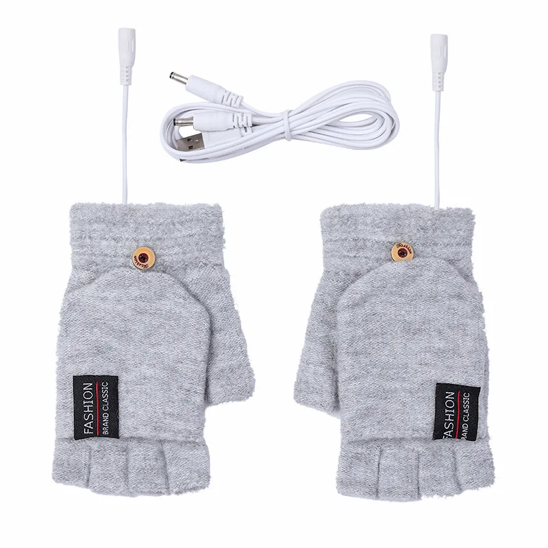 Zimowe rękawice z pełnymi lub częściowymi palcami, ogrzewane, elektryczne, USB, rękawice narciarskie z możliwością ponownego ładowania, rękawice rowerowe dla mężczyzn, rękawice motocyklowe.
