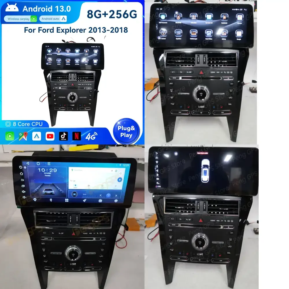 

12,3-дюймовое автомобильное радио на Android 12 для Ford Explorer 2013-2018 с CarPlay, Android Auto, навигацией и Bluetooth