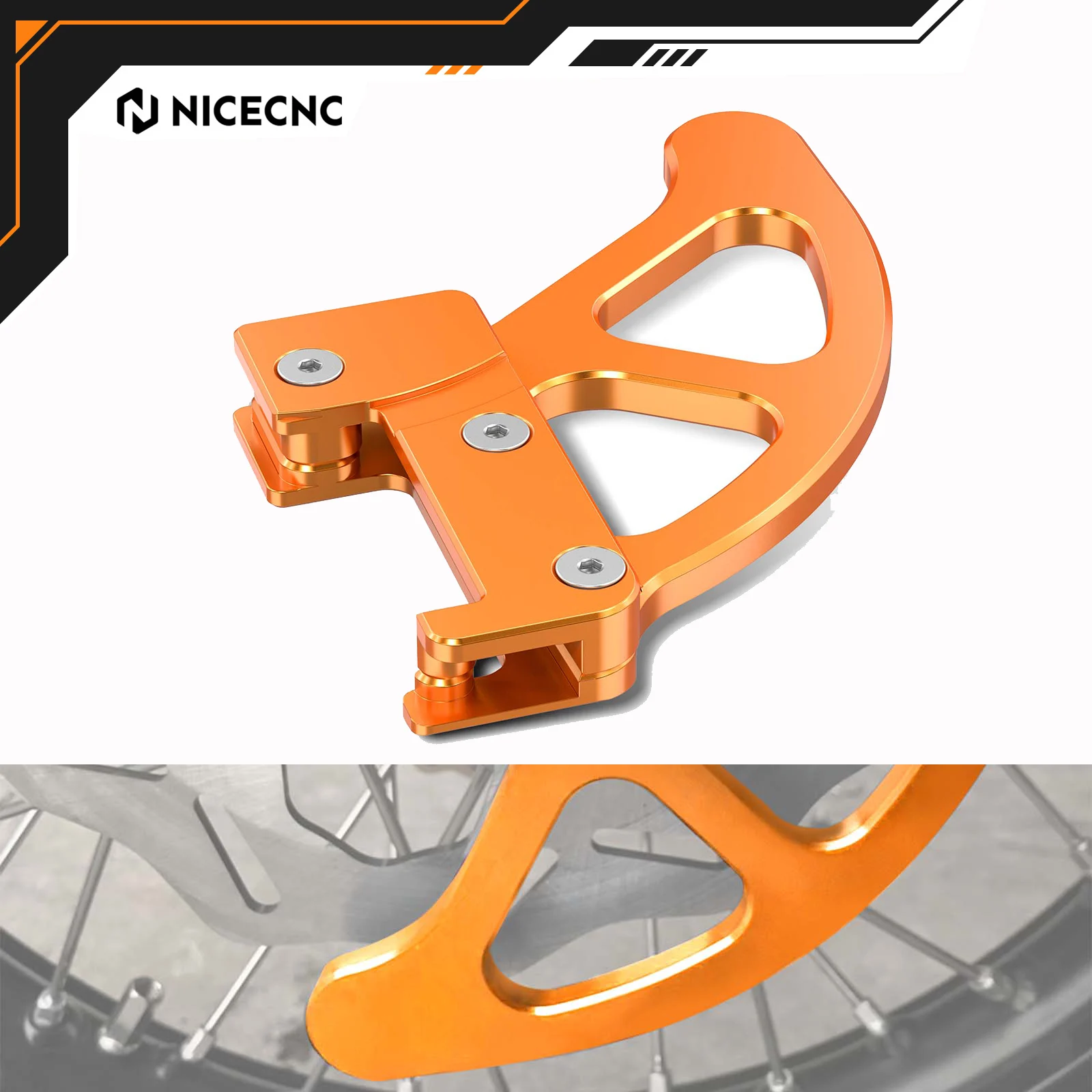 NICECNC Bremsscheibenschutz hinten für KTM EXC 300 EXC XCW XCFW EXCF SX SXF XC XCF 125 250 350 450 530 2004–2022 für Husqvarna TE300