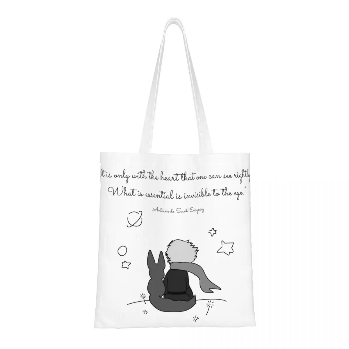 La borsa Tote in tela Little Prince borsa Casual riutilizzabile con memoria d'infanzia dal Design unico per Unisex