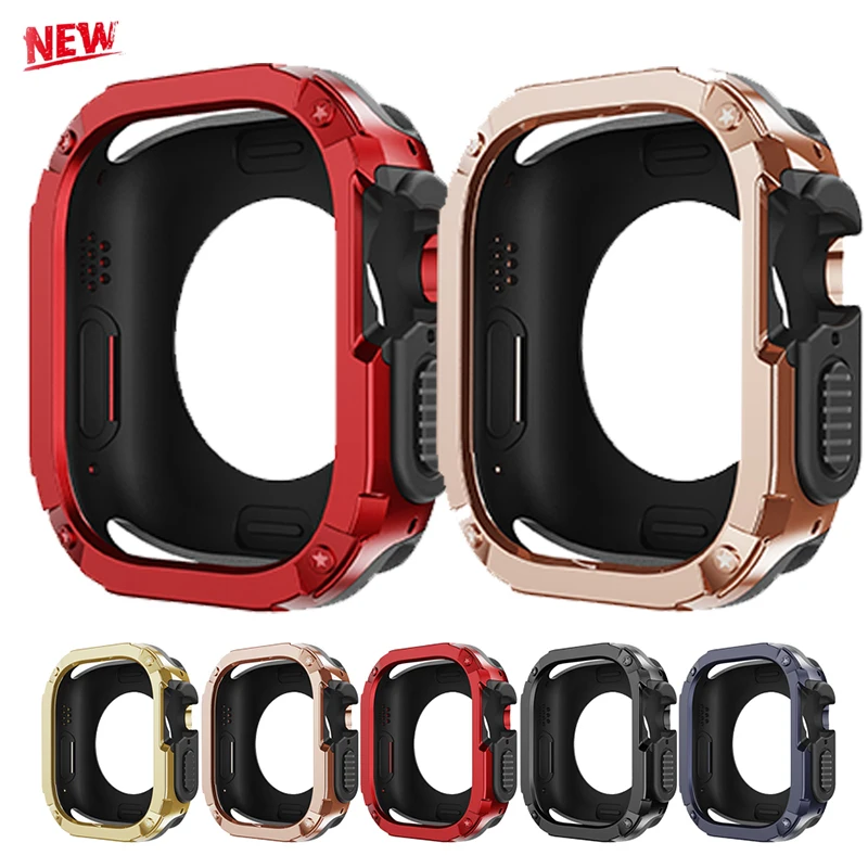 Capa para apple watch série 11/10/9/8/7/se/6/5/4 ultra 46mm 40 44 49mm 42 45mm tpu + pc protetor à prova de choque para iwatch