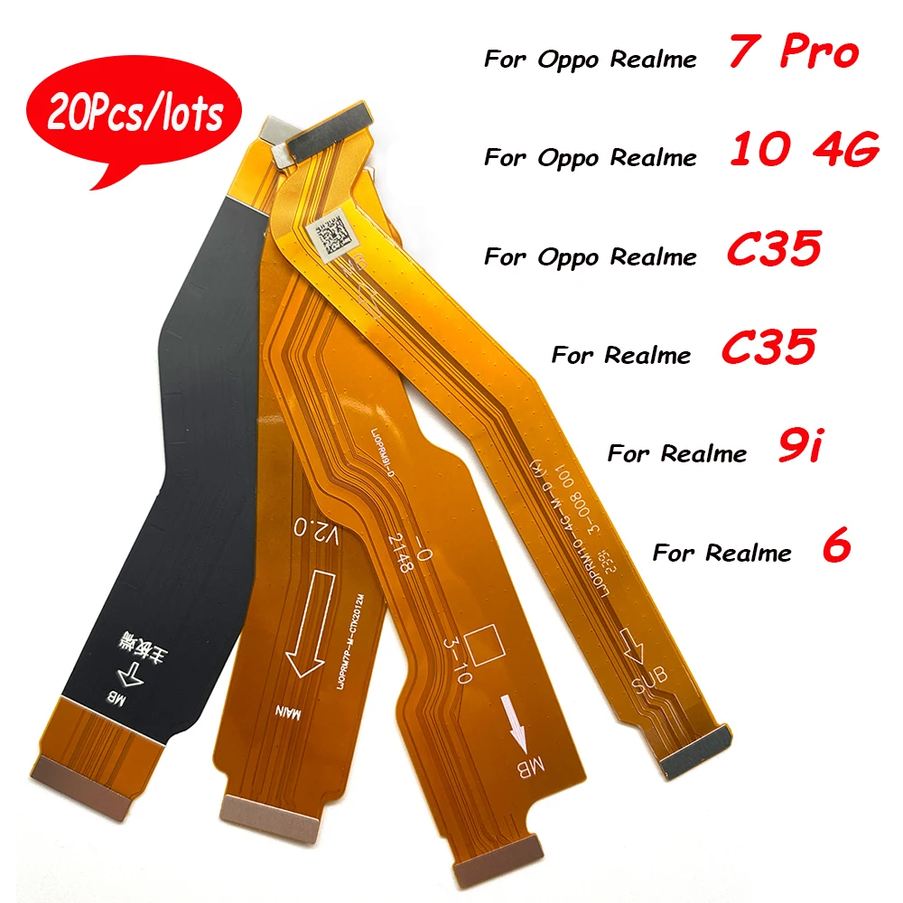 20Pcs，Motherboard FPC Main Board Connector Flex Cable For Oppo Realme 2 C1 3 5 6 7 7i 8i 9 9i 10 C25 C35