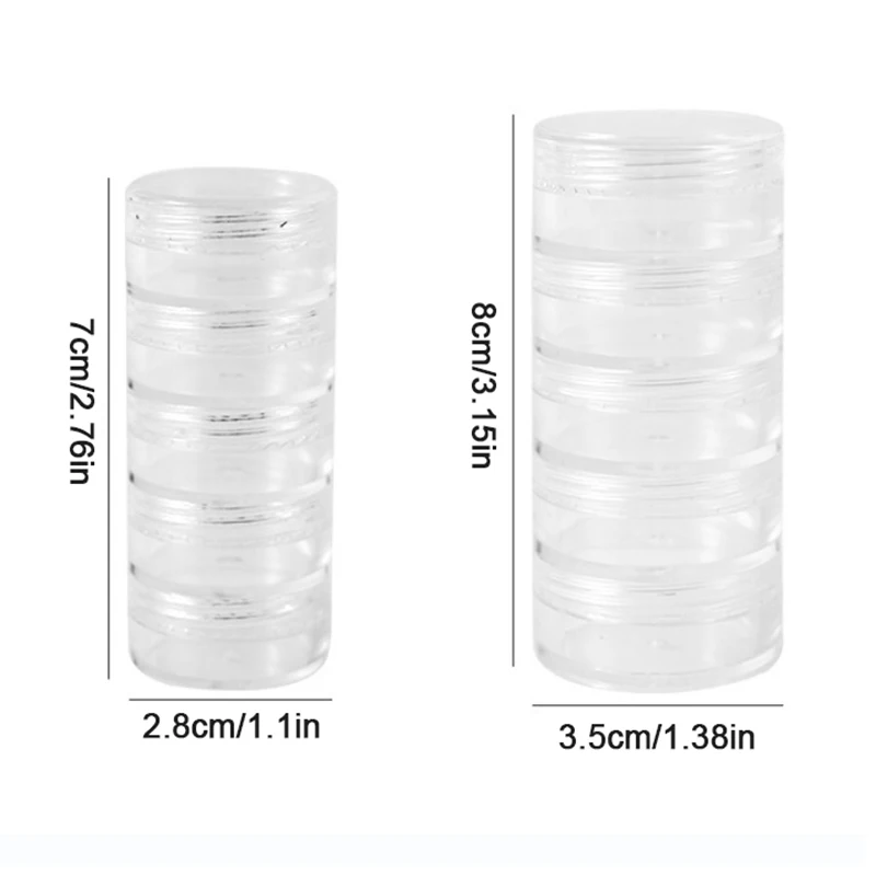 5-layer Jewelry Storage Box Makeup Storage Rack Bracelet Earring Round Plastic Organizer Boxes Holder Button Zip Head Storage