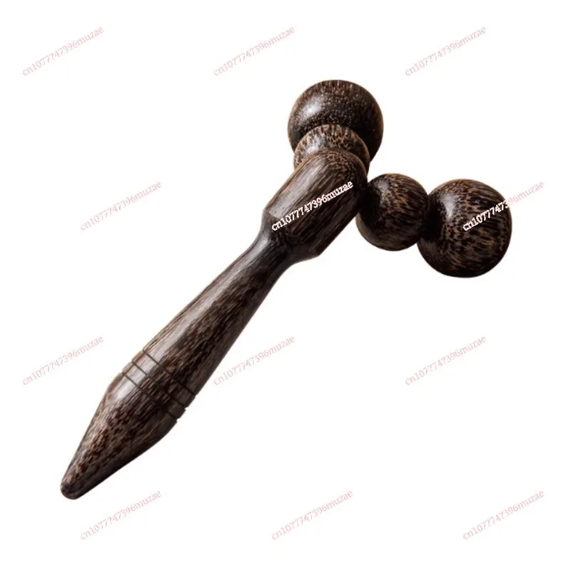 

Large Wooden Roller Handheld Massager with Wooden Ball for Neck, Shoulder, and Hand Massage - Promotes Blood Circulation