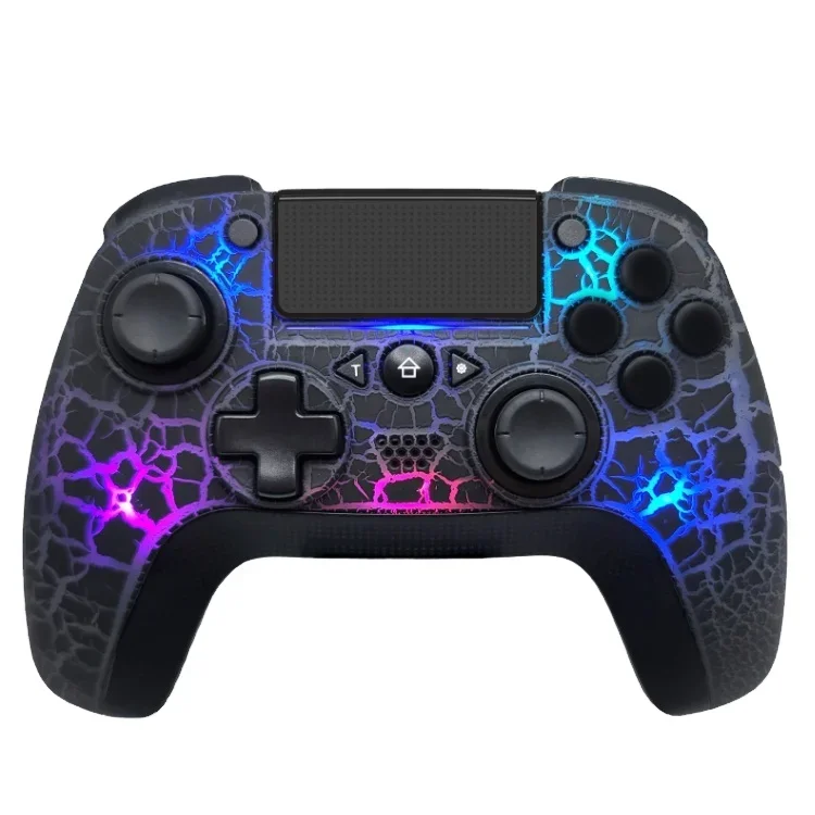 

In stock Crack Light Gamepad Wireless Game Controller for PS4 Wireless RGB Game Joystick