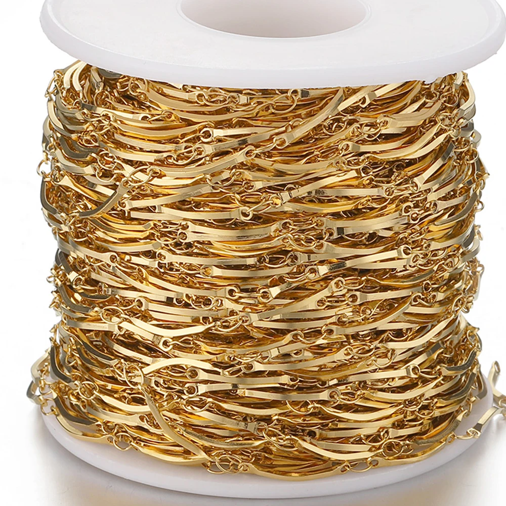 1Meter Stainless Steel Stick Chains for Jewelry Making Bracelet Necklace Gold  Chain Anklet Accessories Components DIY No Fade
