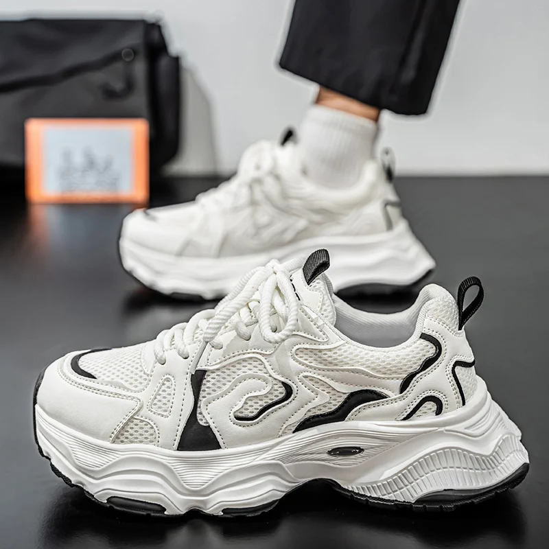 

2025 New Thick Bottom Trendy Casual Sports Breathable High Quality Casual Versatile Fashion Mesh Men's Shoes