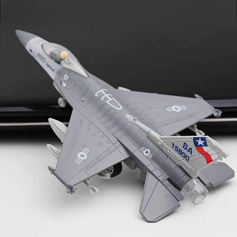 F16 Toy alloy fighter model acoustooptic return force aviation military aircraft model Ornament Gift