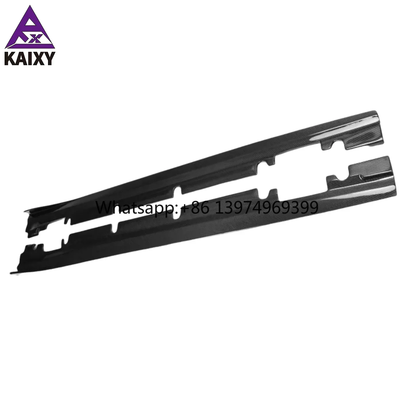KXY Carbon Fiber RZ Style Side Skirts for Mercedes Benz W117 CLA45 AMG Side Bumper Lip