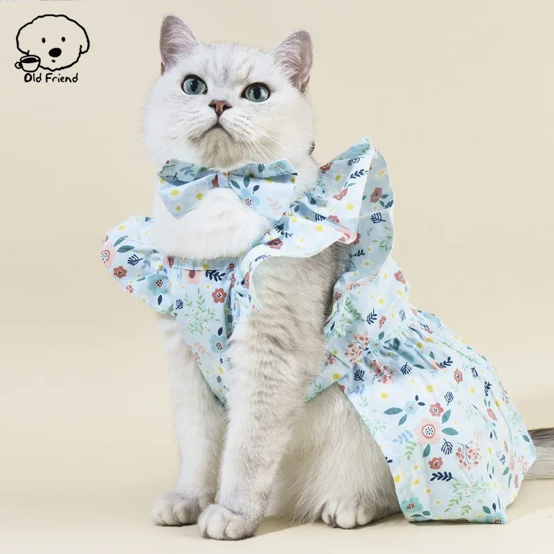 2024 New Summer Pet Princess Dress Lovely Cotton Pet Princess Skirt for Puppy Breathable Comfortable Dog Cat Dress Pet Clothes