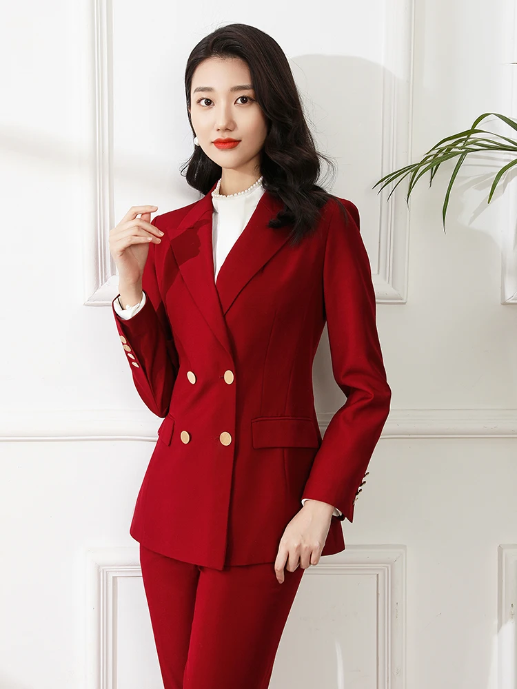 

Busin High-End Women's Suiting Two-Piece Set Commute lectual Faion Profional Ensemble Spring Autumn New Model