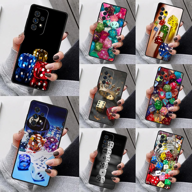 Lucky Dice Phone Case For Samsung Galaxy S23 S21 S20 FE S24 S22 Ultra Note20 S10 S9 S8 Plus A40 A52 A12 A13 A53