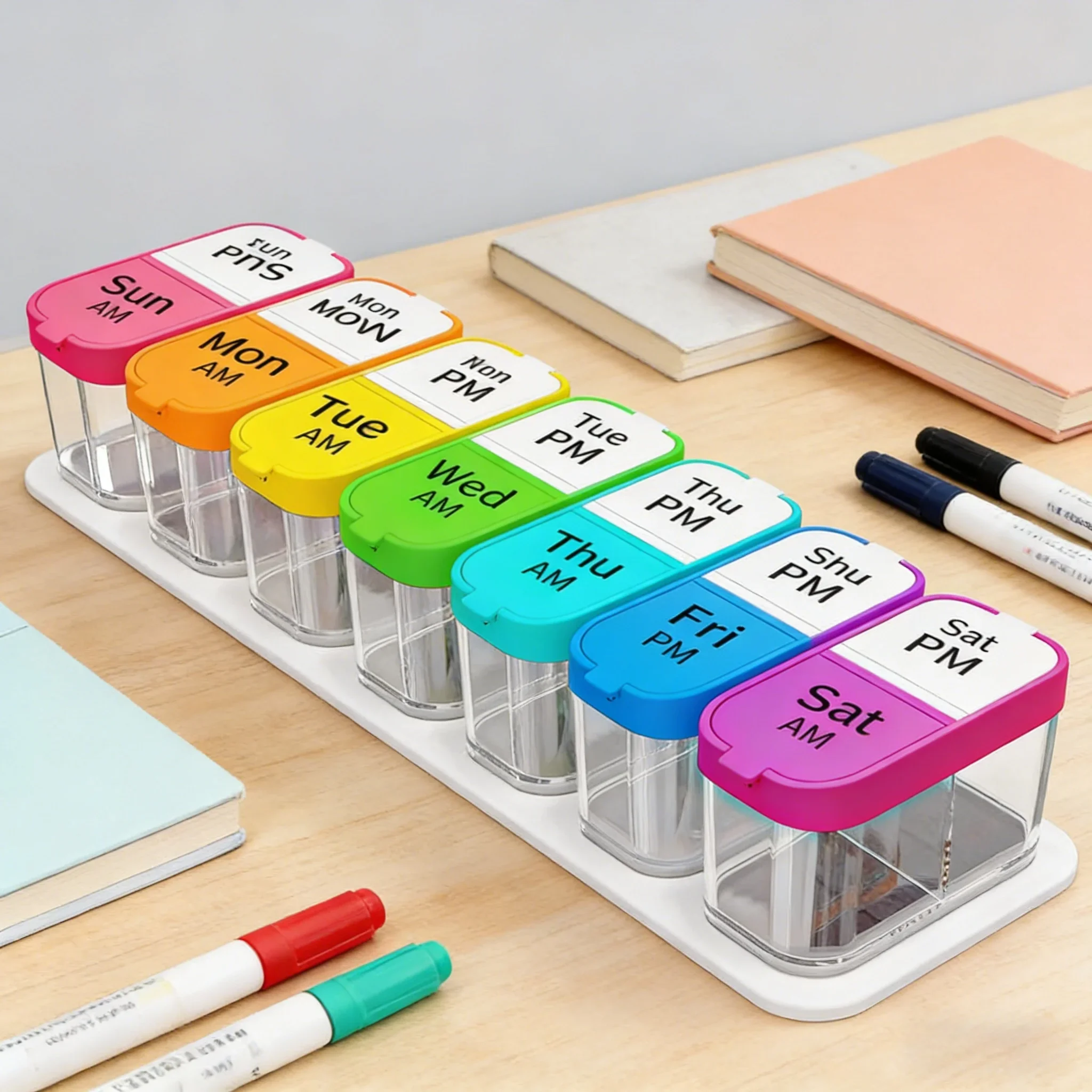 Extra Large 7 Day Pill Organizer, AM/PM Weekly Pill Box 2 Times a Day, XL Big Pill Case Holds Vitamins Supplements Medications
