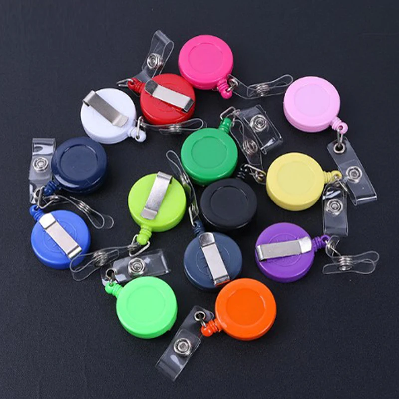 100 Pcs New Retractable Pull Badge Reel ID Card Holder Belt Clip Lanyard Name Tag Card For School Office