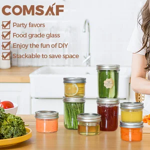 Maurer mit Aluminiumdeckel, tragbare Glasdeckel, Honigflasche, versiegelter Behälter, Lebensmittellager, Haushaltbehälter, 6 Stcs 10 Haupthonigglasverkäufe - №7