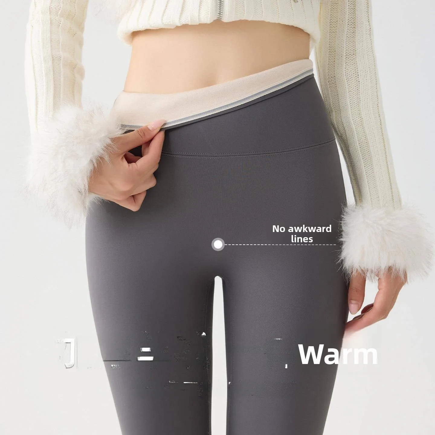 กางเกงโยคะเอวสูงบุซับในสำหรับผู้หญิง รุ่นใหม่ กระชับหน้าท้อง ใส่เป็นชั้นในออกกำลังกาย  สำหรับฤดูใบไม้ร่วงและฤดูหนาว ปี 2025  ใส่เป็นเสื้อคลุมด้านนอกได้