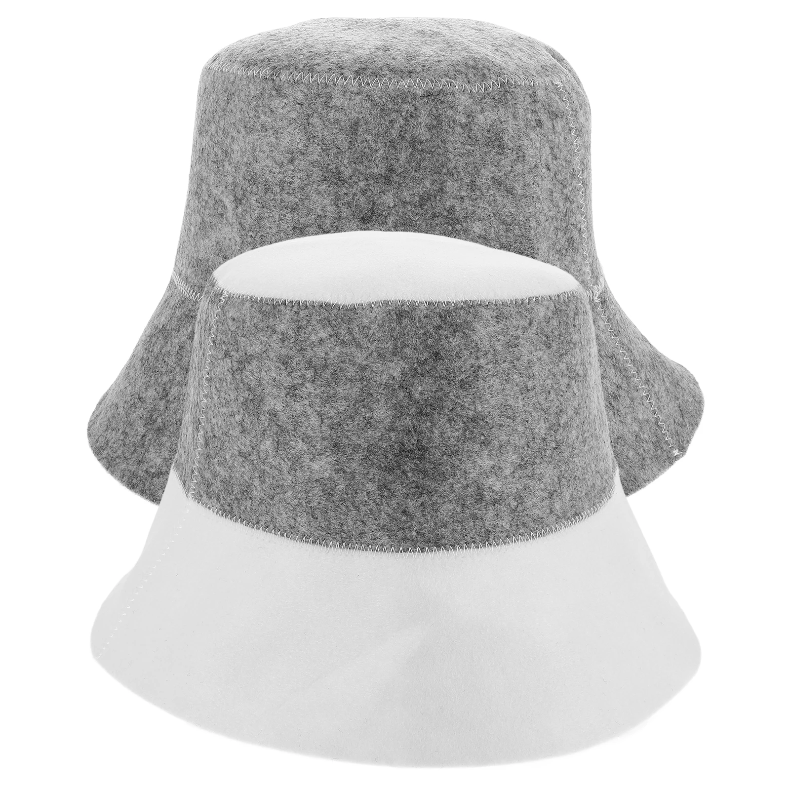 

2Pcs Sauna Cap Women Bucket Felt Hair Hats Cooling Shower Bonnet Home Hotel Travel Use Sweating Absorption Long