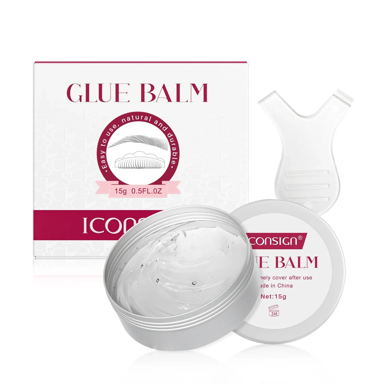 ICONSIGN Colla per sollevamento ciglia Balsamo 15g Gel adesivo per sollevamento ciglia Forte viscosità Asciugatura rapida Colla per sollevamento ciglia Laminazione delle sopracciglia