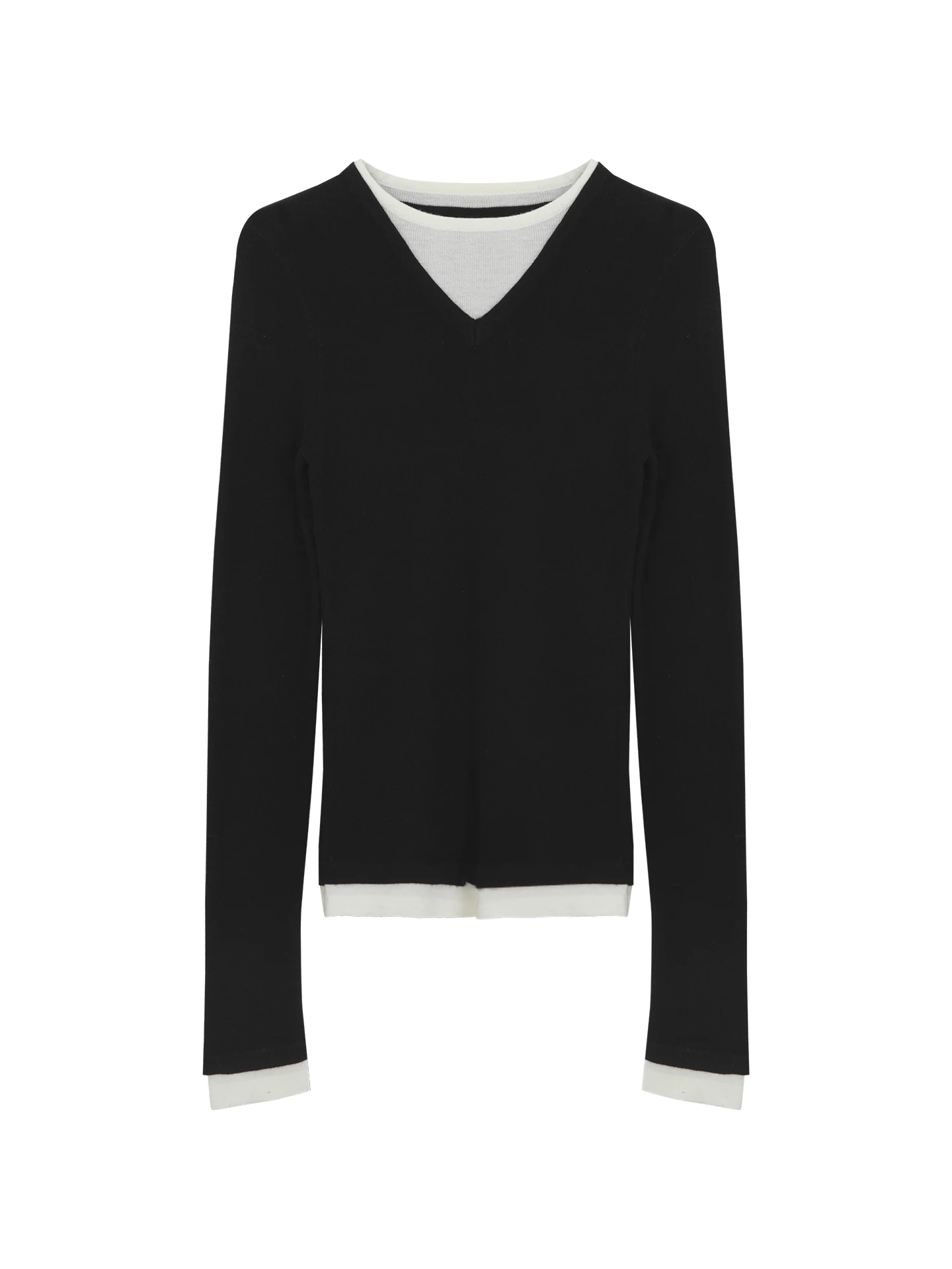 Afslankende Bla gebreide trui Bovenkleding Nep tweedelig Sle Commute Faion Dames Loose Fit Lang Sve V-Ne Normale Le...