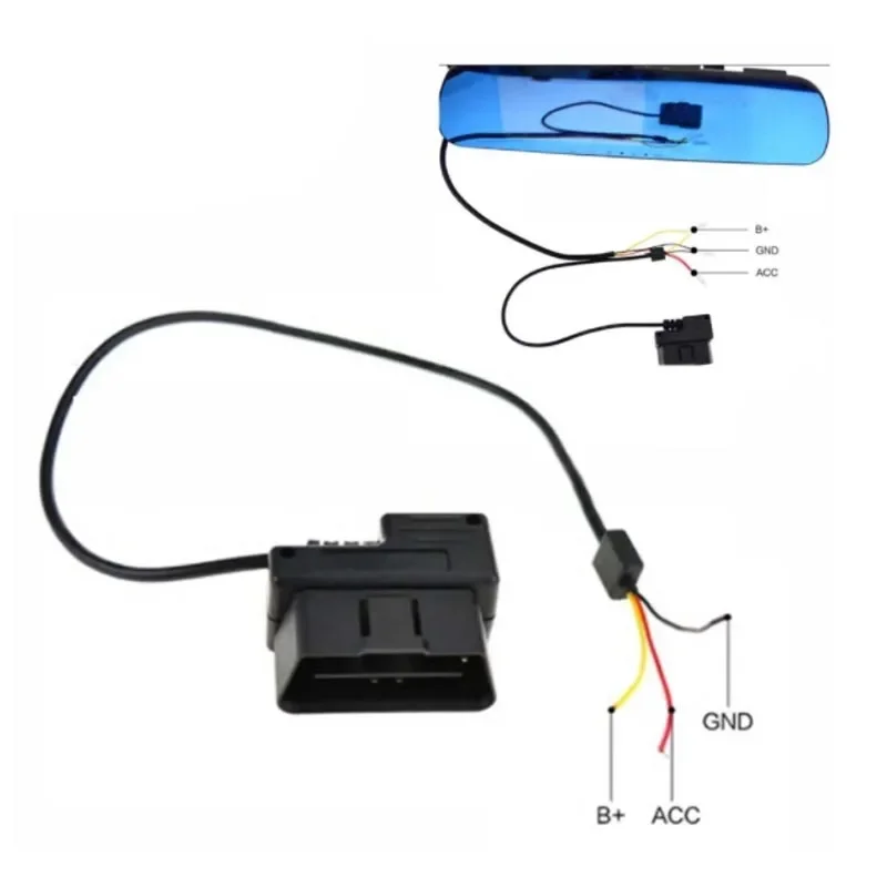 Premium 0.4 Meter 12 24V to 5V/2A ACC Tachograph RearMirrow Camera OBD Step-down Line Module DVR GPS OBD Buck Cables