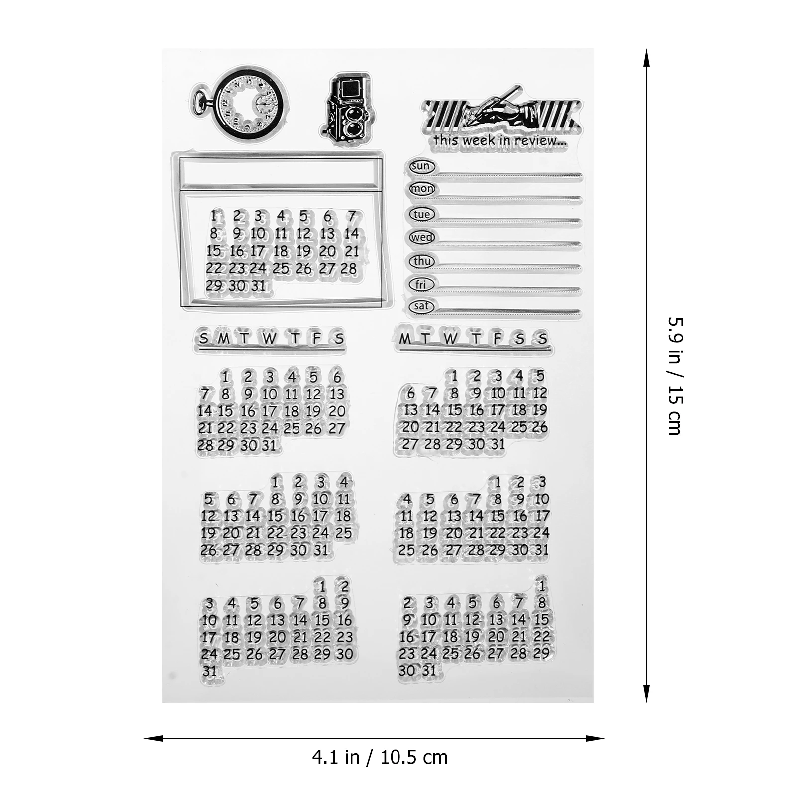 2pcs Clear Silicone Calendar Planner For Scrapbooking Crafts Transparent Stamps Lovely Cartoon Pattern Educational Alphabet