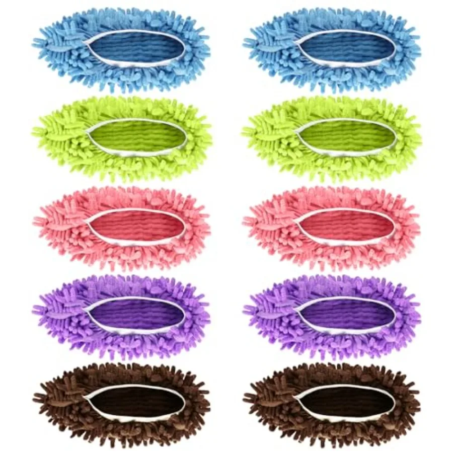 

Mop Slippers Shoes 10 Pieces - Microfiber Cleaning House Mop Slippers, Floor Cleaning Tools Shoe Cover, Soft Machine Washable R