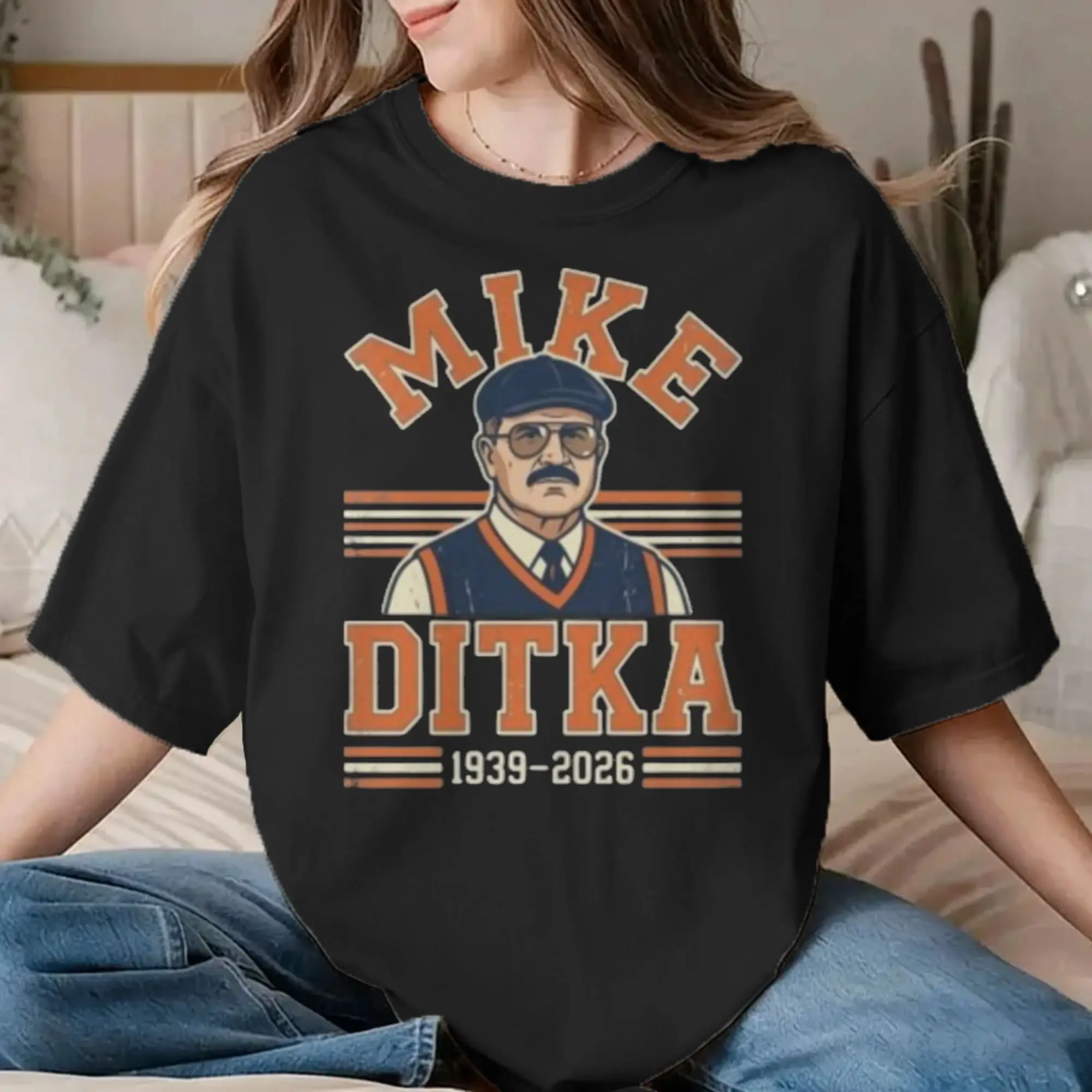 Mike Ditka Football Legend T-Shirts for Men Women Pure Cotton Tee Shirt Crew Neck Short Sleeve T Shirt New Arrival Clothes