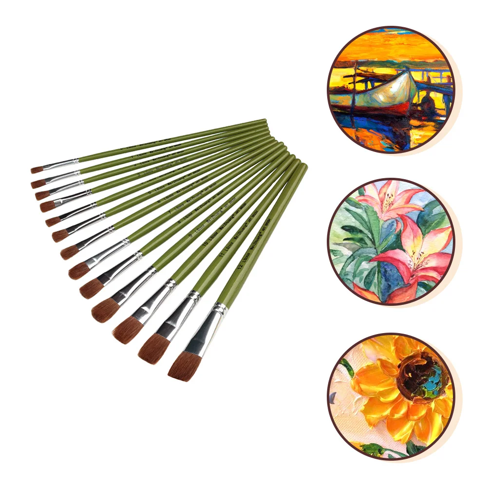 12-teiliges Kunstpinsel-Set, Mehrzweck-Öl-Aquarell- und Acryl-Malwerkzeuge für Kinder, Studenten, Anfänger, Öl- und Aquarellmalerei